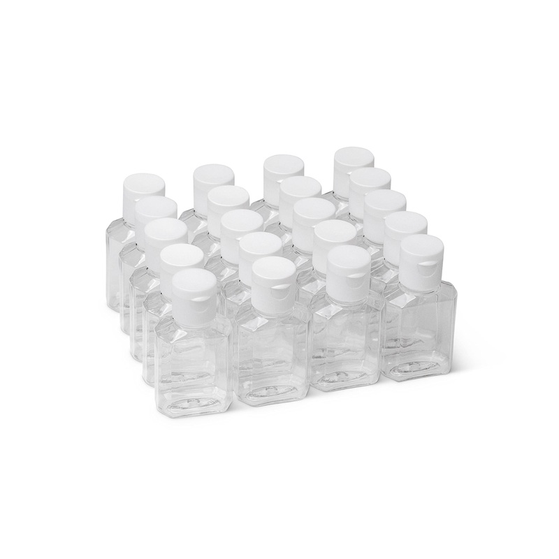 MHO Containers | Clear, Refillable Flip-Top Bottles | BPA/Paraben-Free, 1 fl oz (30 mL)  Set of 20 1 Ounce