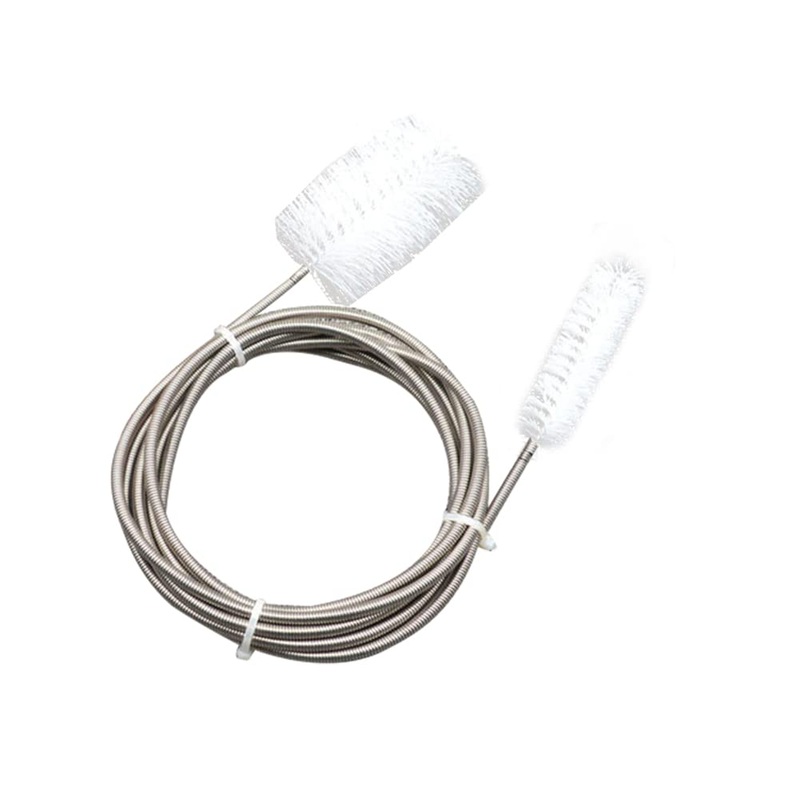 Pipe Cleaning Brush Nylon Cleaner Double Ended Flexible Cleaning Tool Stainless Steel Straw Nylon Cleaning Brushes for Fridge Pipes Pettis White 90cm