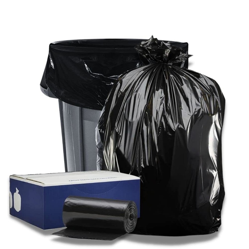 Plasticplace 55 gallon Trash Bags  1.2 Mil  Black Heavy Duty Garbage Can Liners  38 x 58 Black 1 Count (Pack of 100)