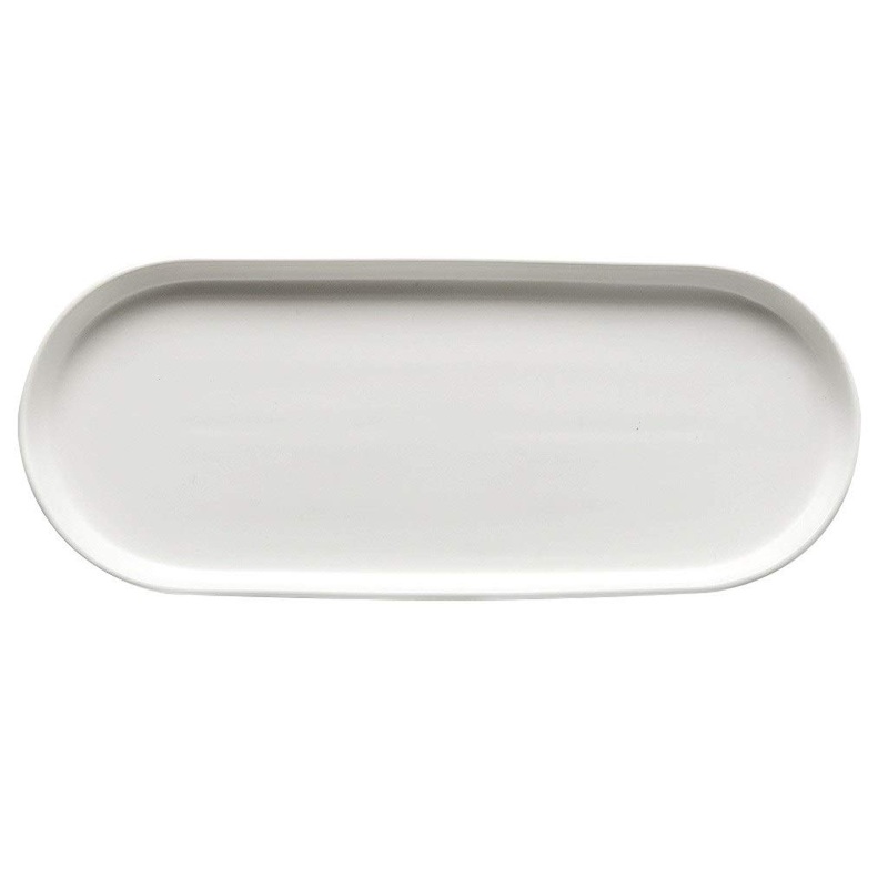 Plates Ceramic Matte Plates Oval Disc Irregular Disc Salad Plates for Fruit Cheese Dessert Lunch and More Household Tableware Snack Plate (Color : White Size : 30cm)