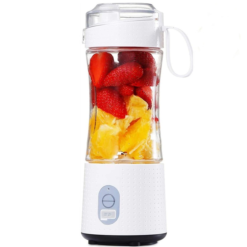 Portable Blender – Personal Size Smoothies and Shakes Handheld Fruit Machine 13oz USB Rechargeable Juicer Cup Ice Blender Mixer Home/of 380ML.(White).