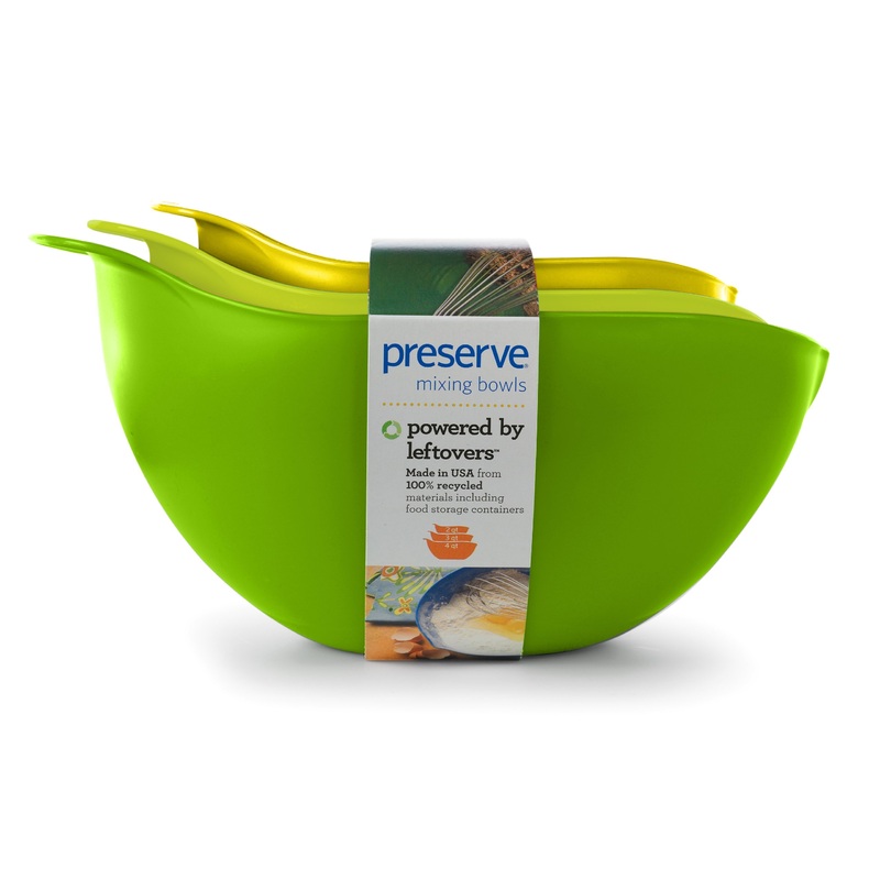 Preserve Nested Mixing Bowl Set Kitchen Supplies, Three, Green and Yellow Green and Yellow Set of Three