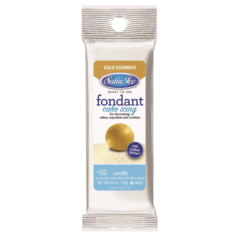 Satin Ice Gold Shimmer Fondant 125 Grams Gold 125 Gram