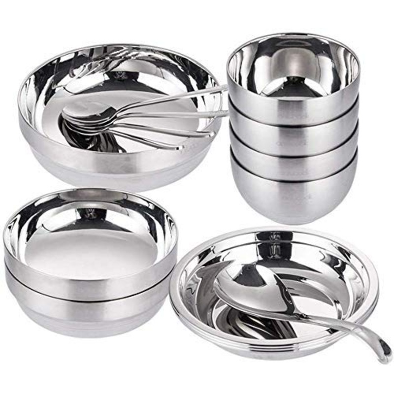 SHAOHUASC Bowl Bowl Thick Stainless Steel Bowl Family Set