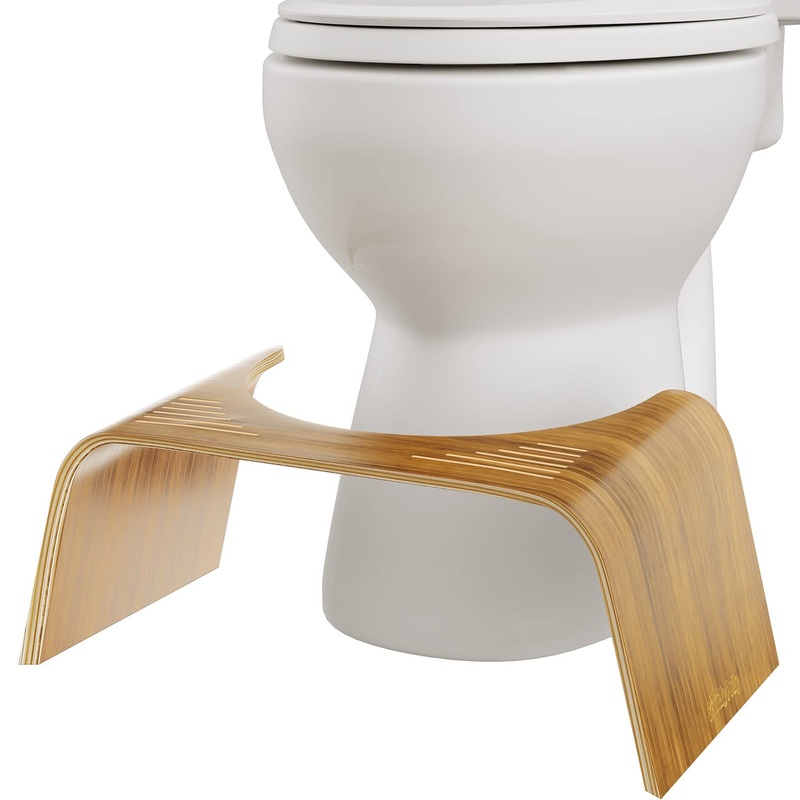 Squatty Potty The Original Bathroom Toilet Stool – Slim Teak Finish, 7 inch Height Brown