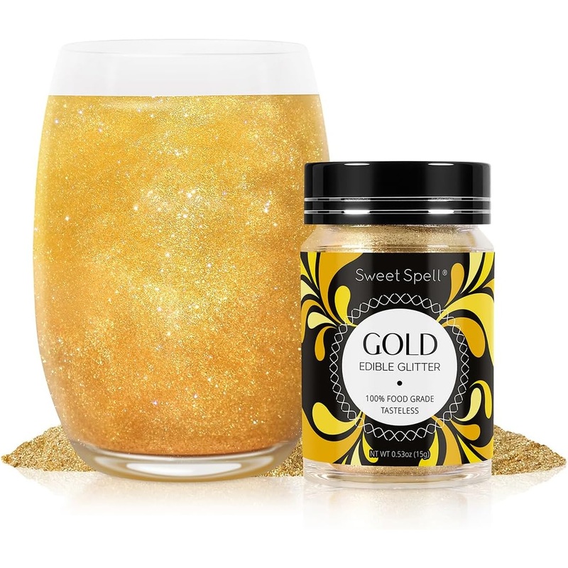Sweet Spell Gold Edible Glitter – Gold – 0.53 Oz.