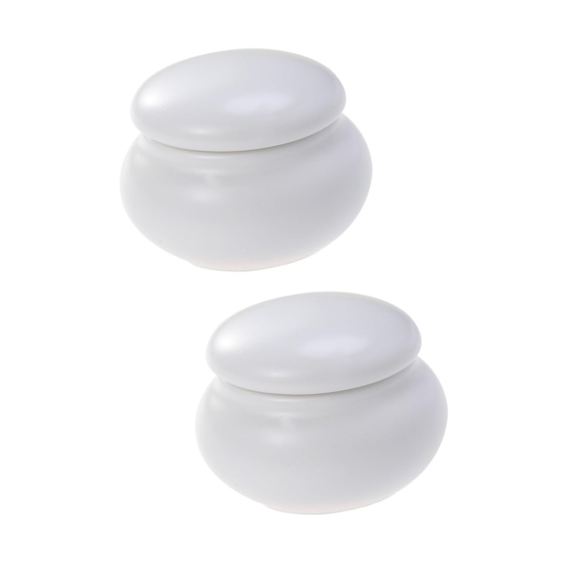 Toyvian 2pcs ceramic incense burner tea containers food container makeup foundation jar cosmetic jar cream