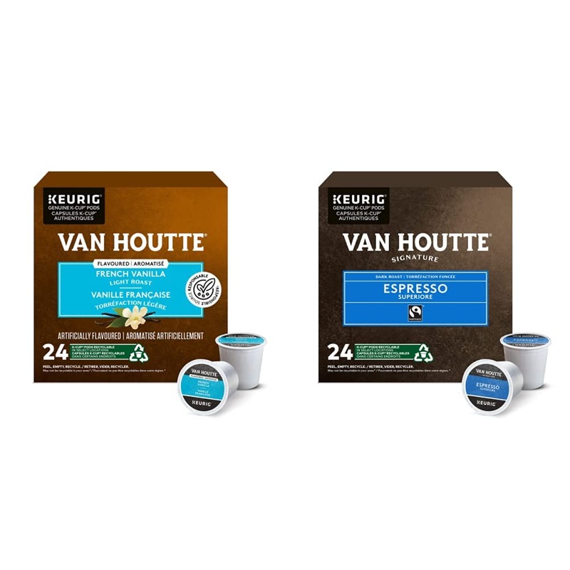 Van Houtte French Vanilla K-Cup Coffee Pods 24 Count For Keurig Coffee Makers & Espresso Superiore K-Cup Coffee Pods 24 Count For Keurig Coffee Makers