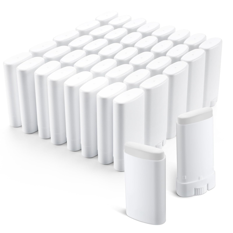 Wesiti 100 Pcs Plastic Empty Deodorant Containers 1/2 oz Travel Deodorant 15ml Refillable Containers Tubes Oval Lip Balm Tubes for Lip Balm DIY(Clear)