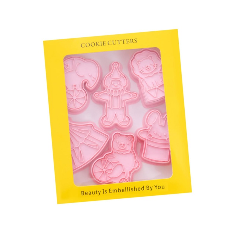 Zerodeko 1 Biscuit Mold Fudge Animal Crackers Pasties Cake Mold Baking Cookie Mold Three-Dimensional Stamp 3D 7.6x5cm Pink
